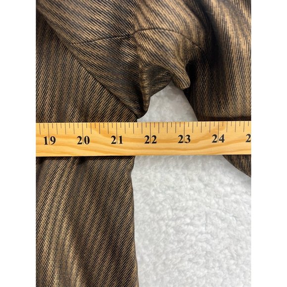Mary Ann Restivo Womens Blazer Jacket Brown Silk Blend Waist Length Open USA 10 - Picture 3 of 8
